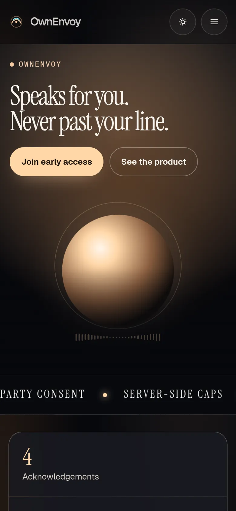 OwnEnvoy mobile screen